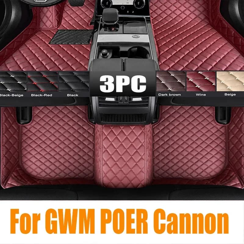 Per GWM POER Cannon Ute P Serie 2019-2022 LHD RHD Auto Tappetini per auto All-Weather TPE Tappetini Vassoio Zerbino Accessori interni 0