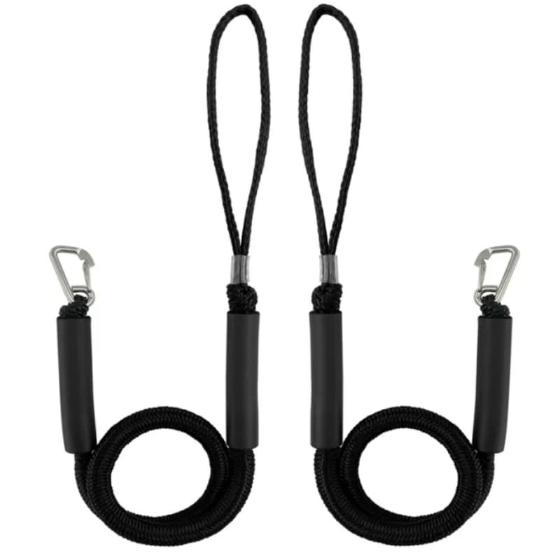 ISURE MARINE 2Pcs 4 Feet Boat Bungee Dock Line Mooring Rope With Hooks Stretch Docking Rope Canoe Power Boat Accessories