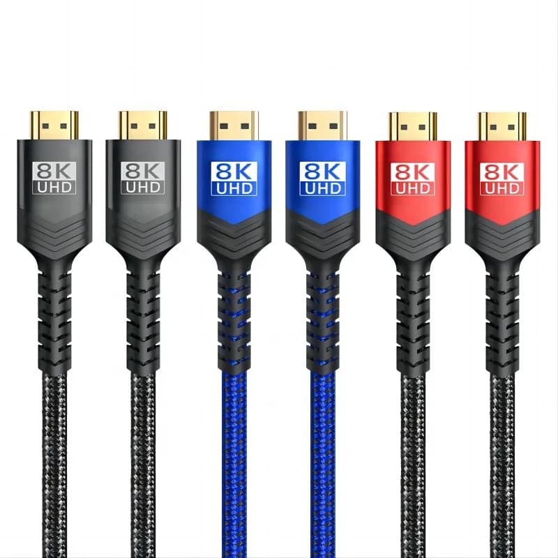 Cavi HDMI su misura con risoluzione 8K 2.1V 48Gbps HDMI a HDMI TV 8K 60Hz 4K 120Hz colore rosso
