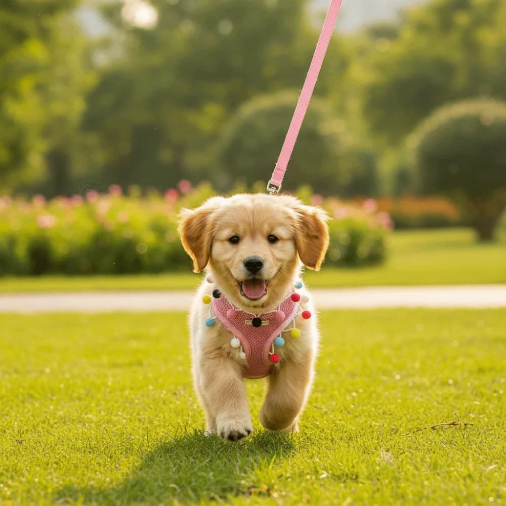 Adjustable Dog Harness Vest Breathable Mesh Colorful Ball Dog Chest Strap Escape-Proof Comfortable Pet Walking Rope Training