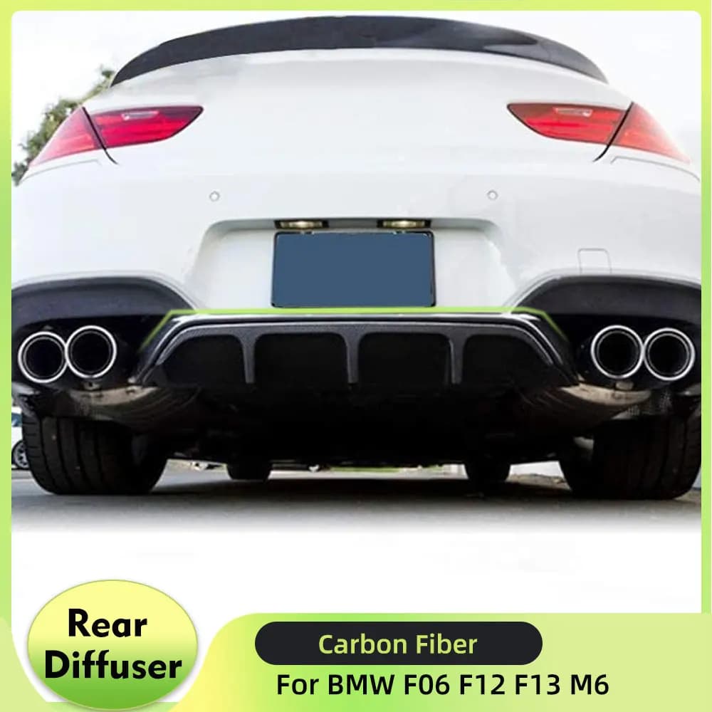 Carbon Fiber Rear Diffuser fits for BMW F06 F12 F13 M6 2013-2018 Rear Bumper Cover Lower Lip Spoiler Valance Protector