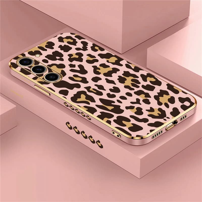 S24 Custodia per telefono con stampa leopardata per Samsung Galaxy S23 S22 Plus S21 Ultra 20 FE S10 Custodia morbida in silicone antiurto Coque