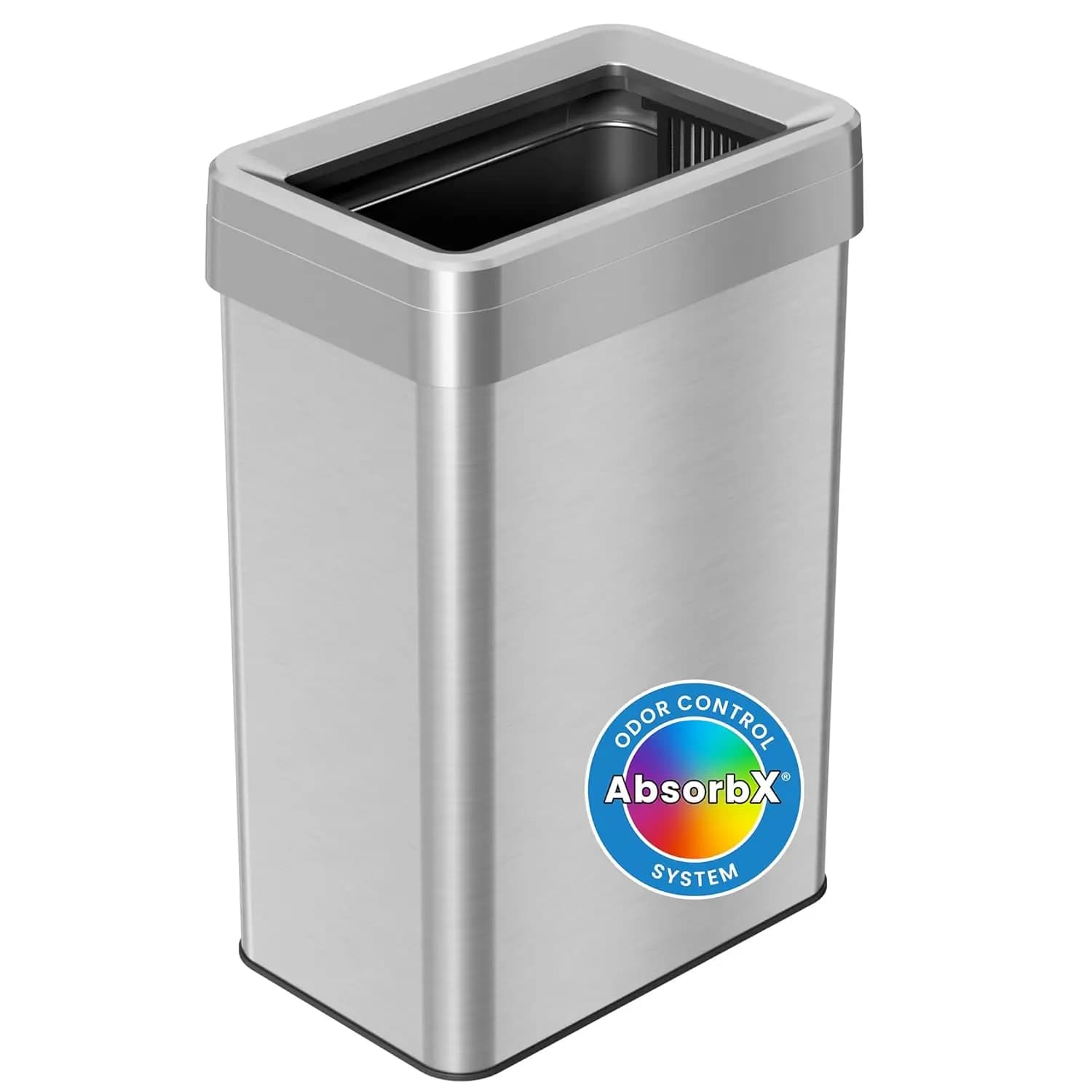 Cestino per Rifiuti da 60 Litri con Filtri Antiodore, Bidone per Riciclaggio in Acciaio Inox per Casa, Ufficio e Garage