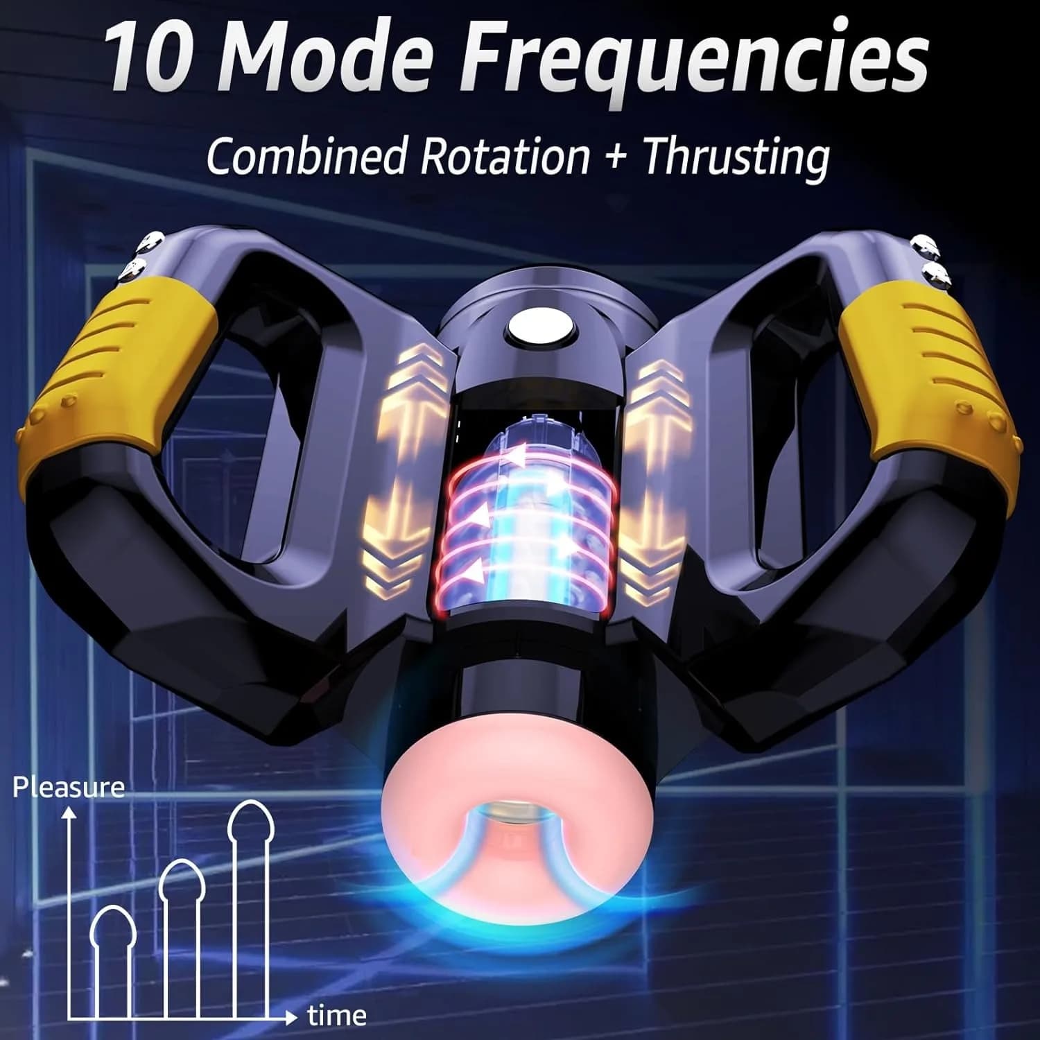 Dual Grip Hander Electric Sex Machine 10 modalità di rotazione telescopiche masturbatore maschile canale morbido funzionamento facile dispositivo del sesso per adulti