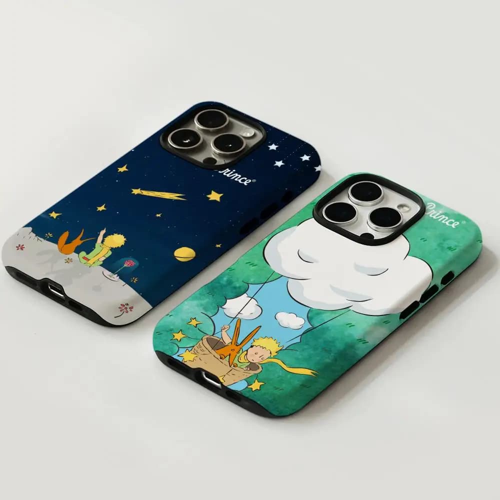 The Little Prince Phone Case For iPhone 17 16 15 14 13 12 Pro Max Plus Glossy HD Double-Layer Liquid Hard Shell