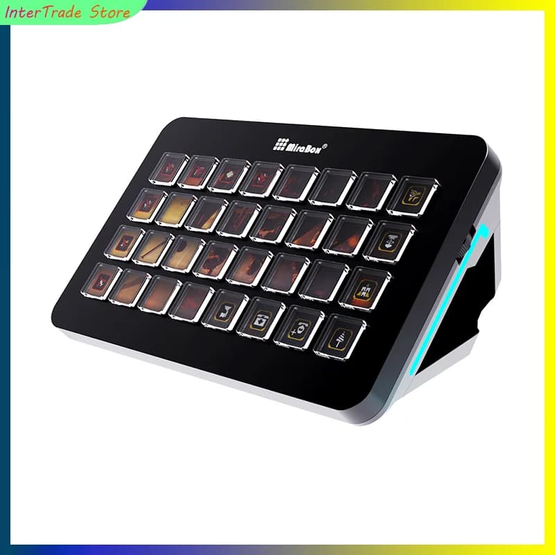 Mirabox XL Stream Deck Macro Keyboard 32 Programmable Keys Visual Live Console Central Control PC Gaming Accessories