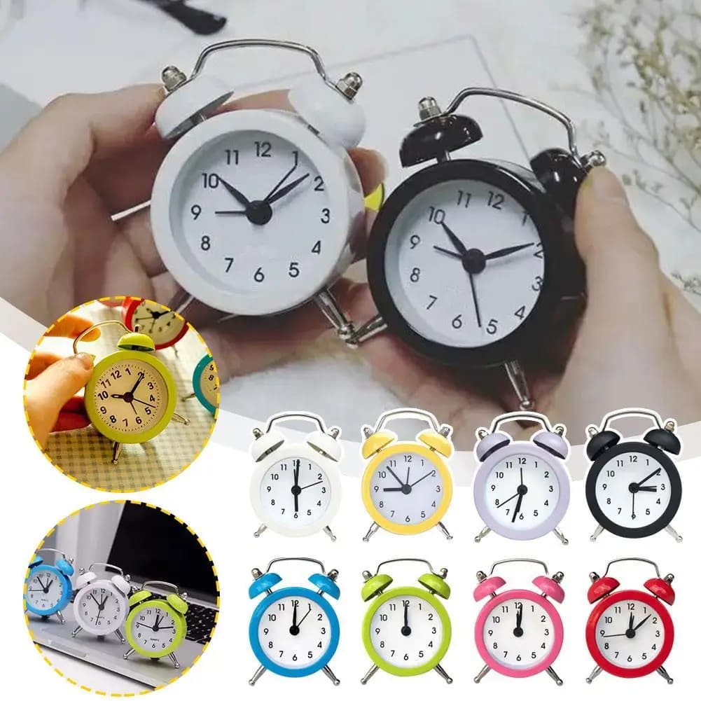 High volume alarm clock with double bell, metal structure, high volume alarm, battery operation, bedroom table alarm and home decoration