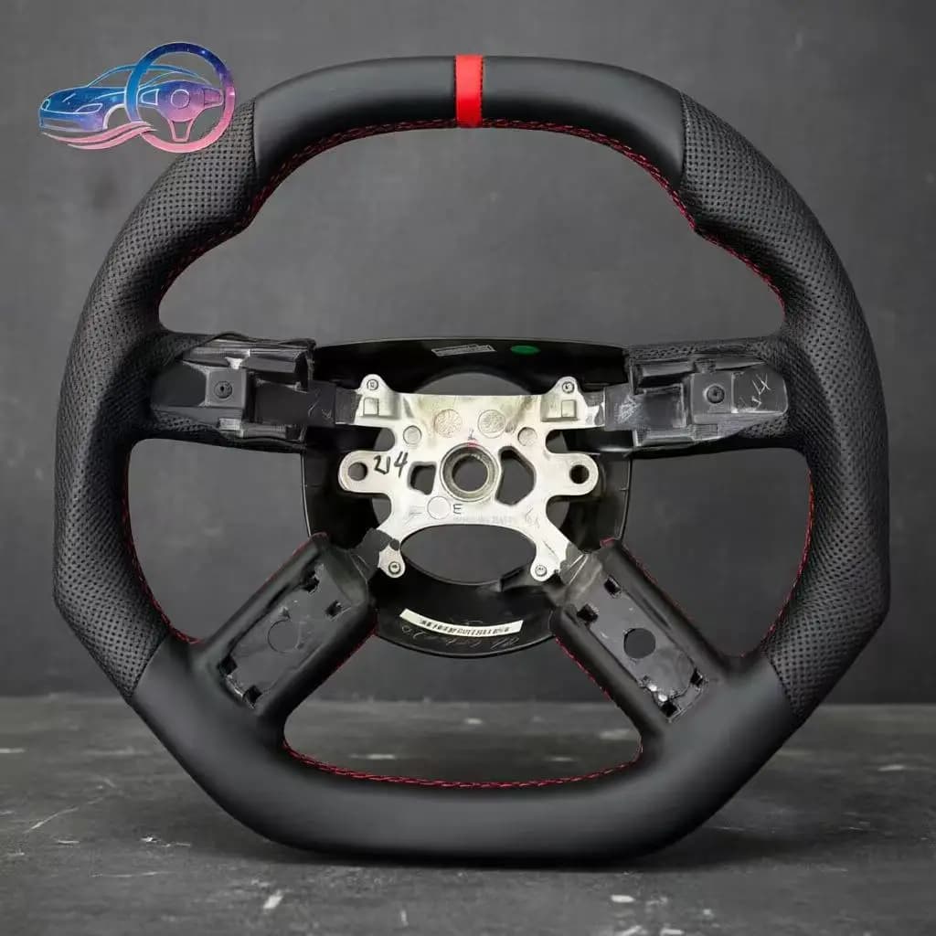 Custom perforated Leather Steering WheeI Challenger SRT8 RT8 6.1 5.7 HEMI 300c For Magnum Charger For Dodge