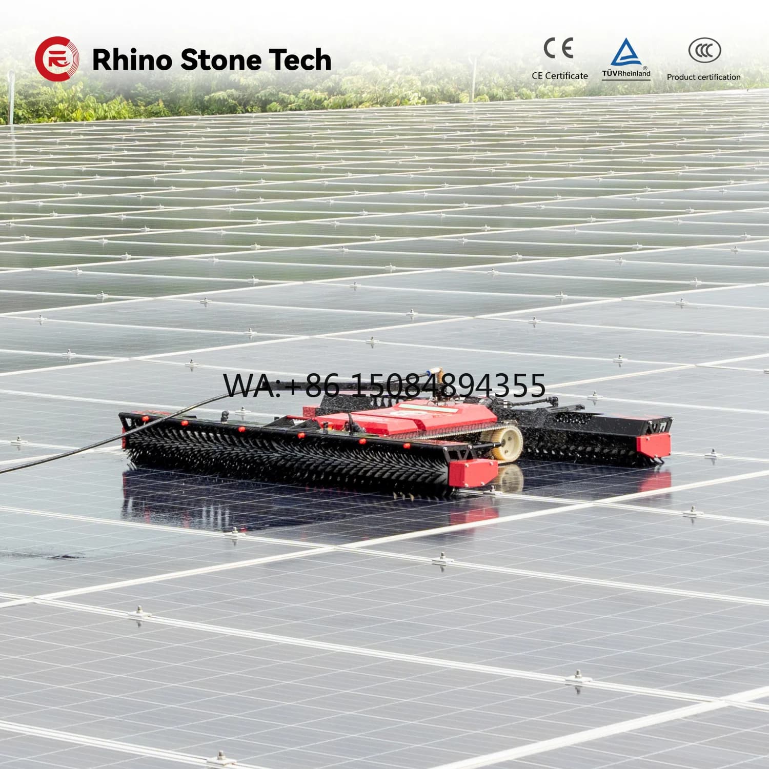 Remote Controlled PV Solar Panel Cleaning Robot Automatic Equipment Dry and Wet Washing Machine Solar Panel Cleaning Robot