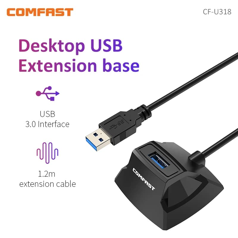 Comfast CF-U318 USB 3.0 cavo di prolunga base cavo di prolunga ad alta velocità da 1.2M per ripetitore ripetitore Extender per adattatore wifi usb