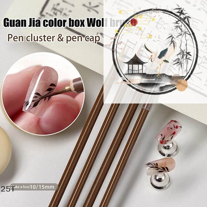 Nail Art Painting Wolves Hair Brush Pen Hook Line Paint Brush Chinese Calligraphy Brush Art Oil Drawing Watercolor Brush