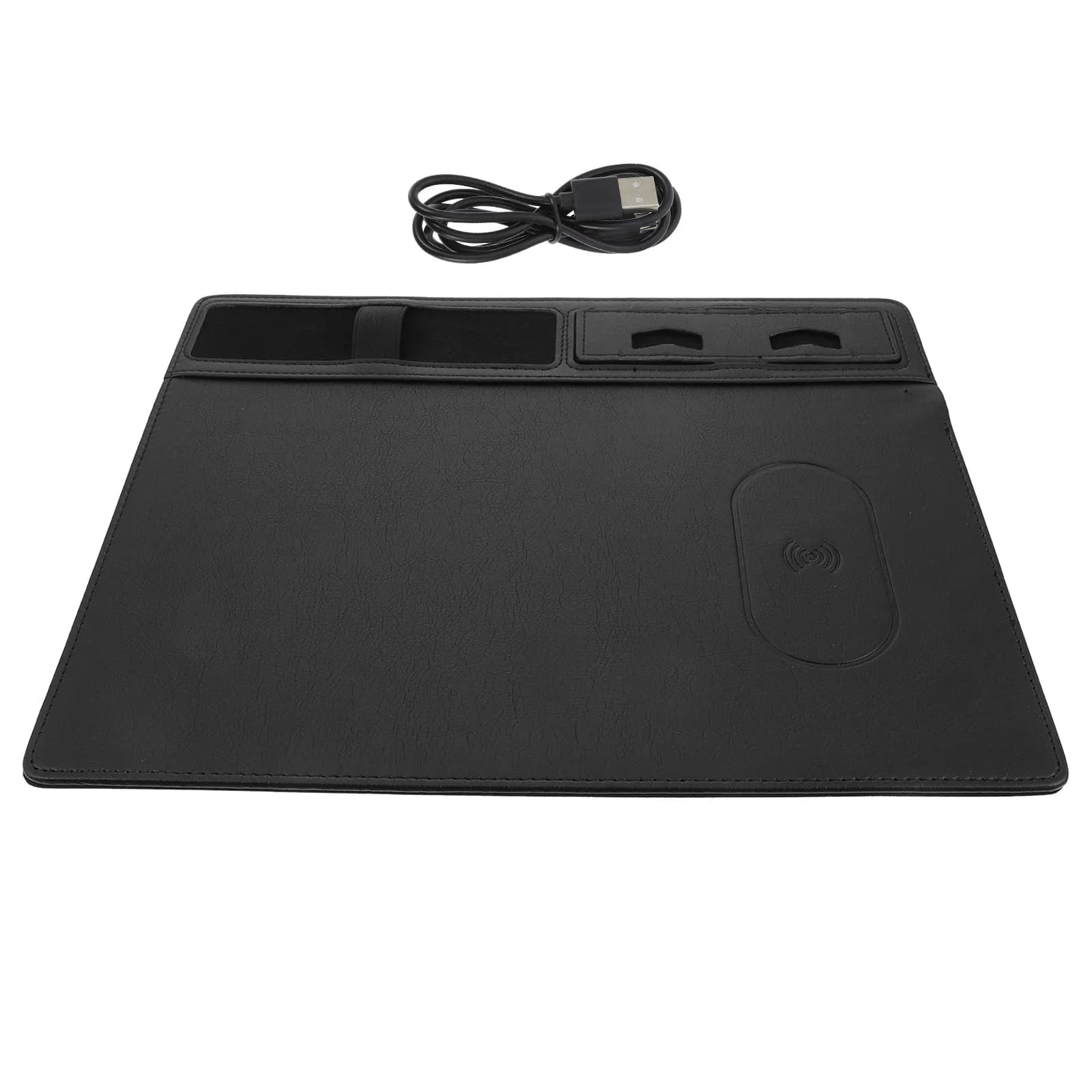 Tappetino Mouse con Ricarica Wireless 15W, Antiscivolo in PU, Tappetino da Gioco Grande Multifunzionale con Caricatore Wireless, Accessori da Scrivania