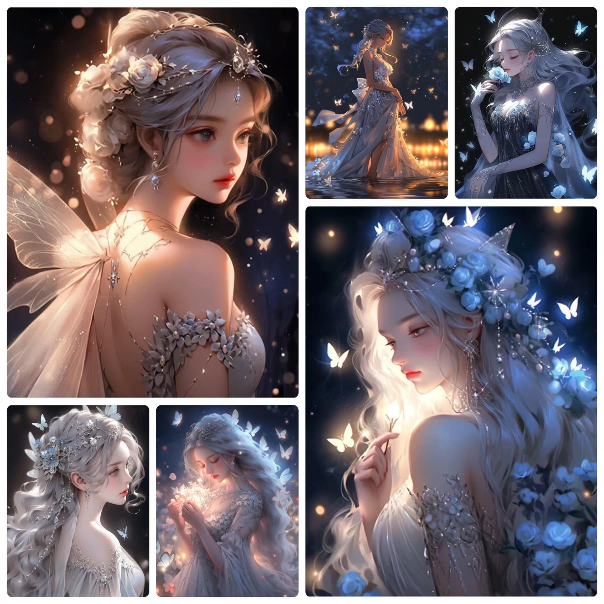 Kit Ricamo Mosaico 5D Fai da Te con Diamanti, Nuovi Arrivi Fiori Farfalle Fata, Punto Croce per Ragazze, Decorazioni per la Casa