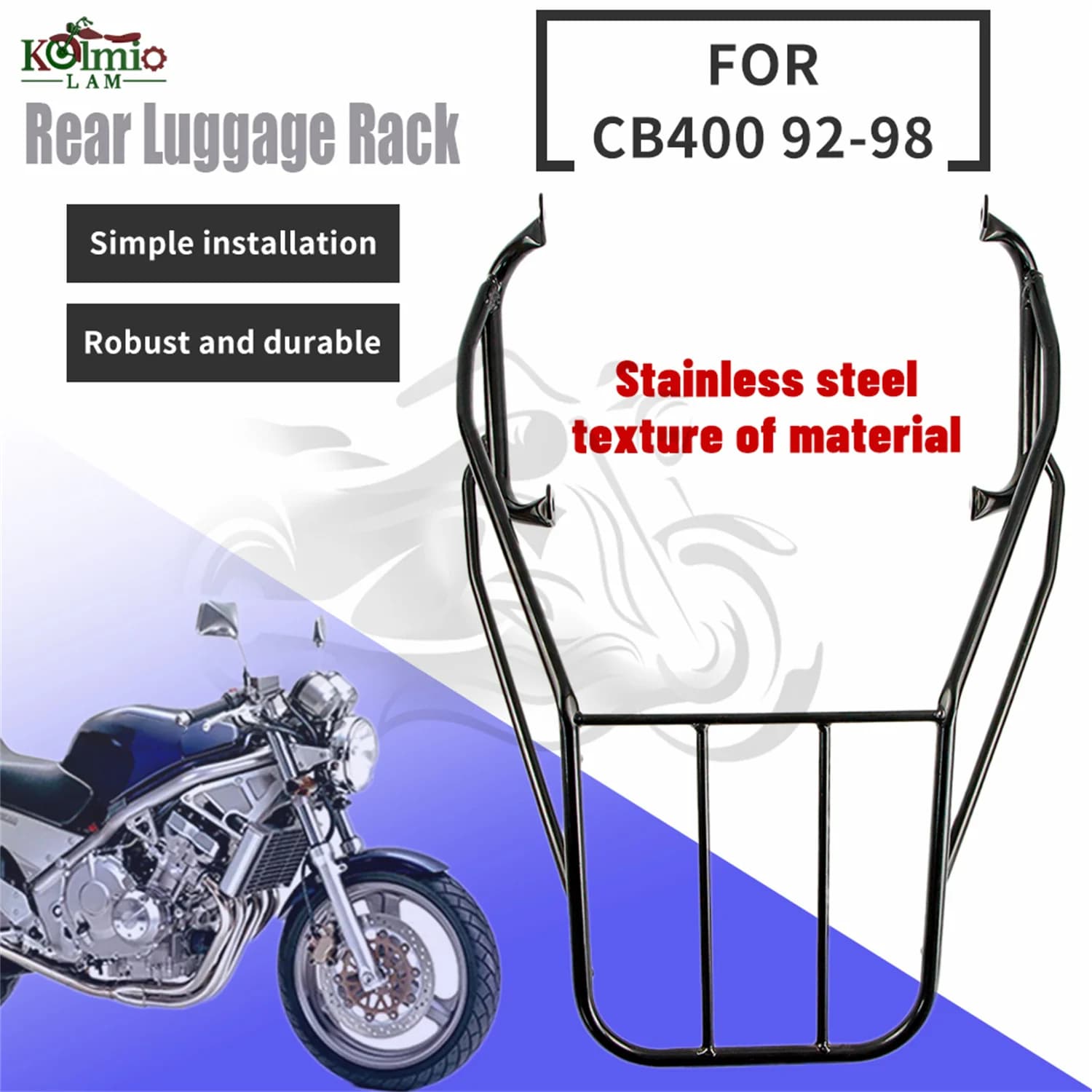 Misura per Honda 1992 - 1998 CB400 SF Super Four accessori moto portapacchi posteriore CB400SF 1993 1994 1995 1996 1997 staffa
