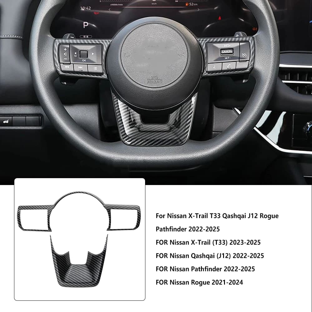 Copri Volante e Adesivi Decorativi per Nissan X-Trail T33 2022-2025, Qashqai J12, Rogue 2021 2022, Accessori per Styling Auto