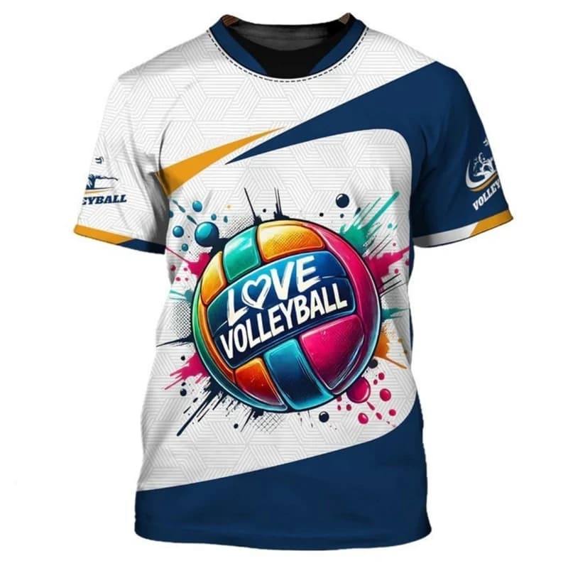 Men's Fashion Volleyball Graphic T-shirts Summer Trendy Custom Name Sports Clothing 3D Printed T-shirts Casual Oversize Top