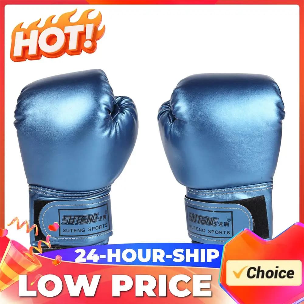 2 PU Leather Children's Boxing Gloves, Breathable Kickboxing Gloves, Thai Muay Gloves for Training with Boxing Bag