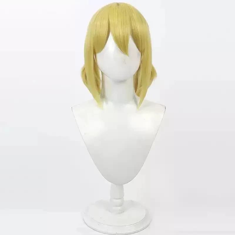 Doppia treccia Lucy Heartphilia Cosplay Capelli sintetici gialli resistenti al calore + cuffia per parrucca gratuita Halloween Partyx;3,v'6.f;9,
