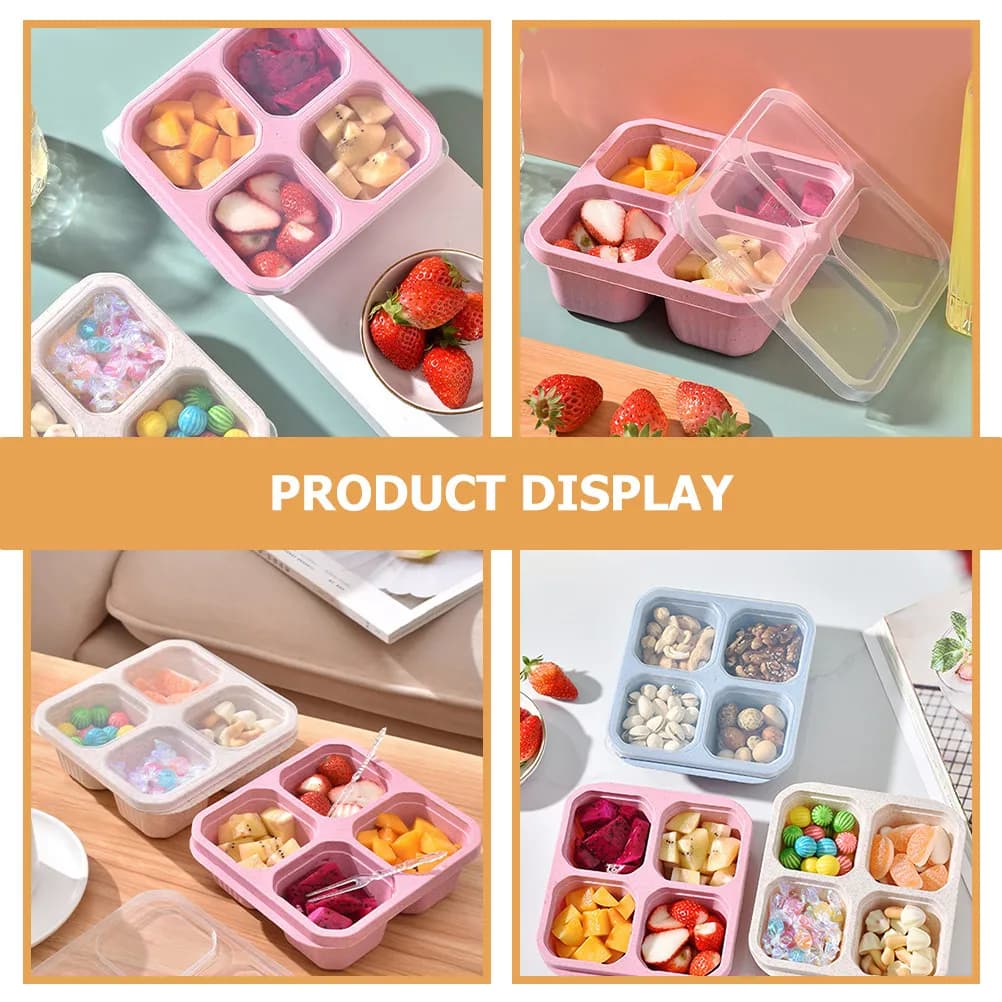 Set di 3 Contenitori per Snack con Scomparti Multipli, Vassoio per Frutta Secca, Piatti per Caramelle, Noci, Cioccolato, Snack, Decorazione per Feste e Casa