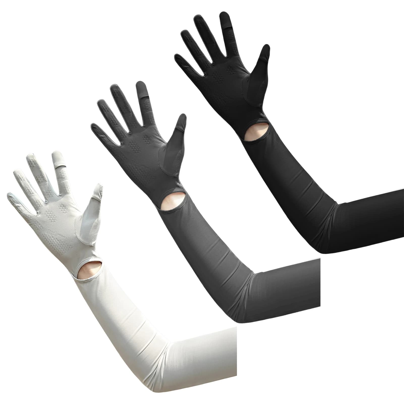 Manicotti Unisex Protezione Solare UPF50+ Anti-UV in Tessuto Rinfrescante per Ciclismo Estivo e Guida, Guanti a Manica Lunga