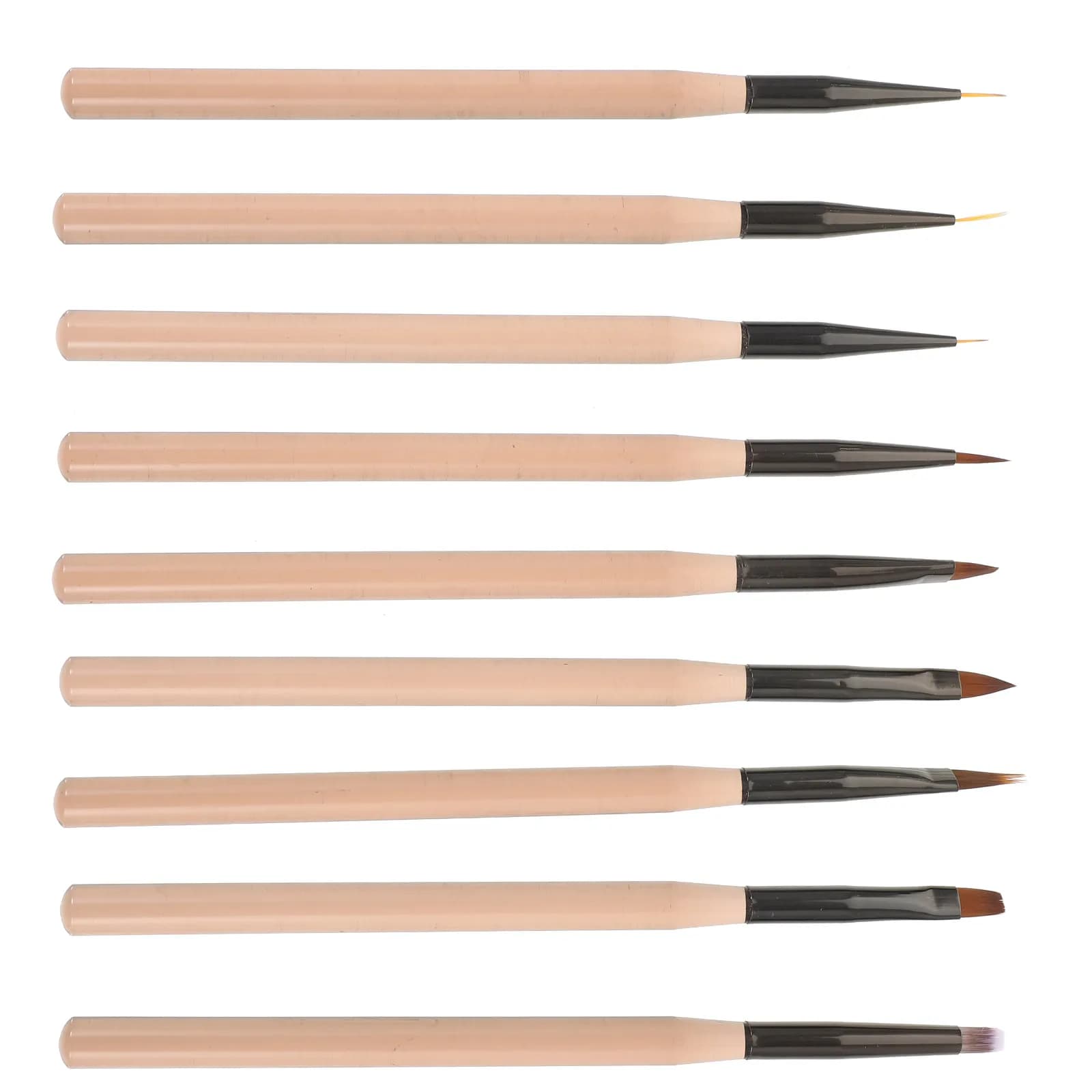 Set di 9 Pennelli per Nail Art con Punta Fine di Precisione per Gel Polish, Fiori, Linee e Design Professionale per Manicure