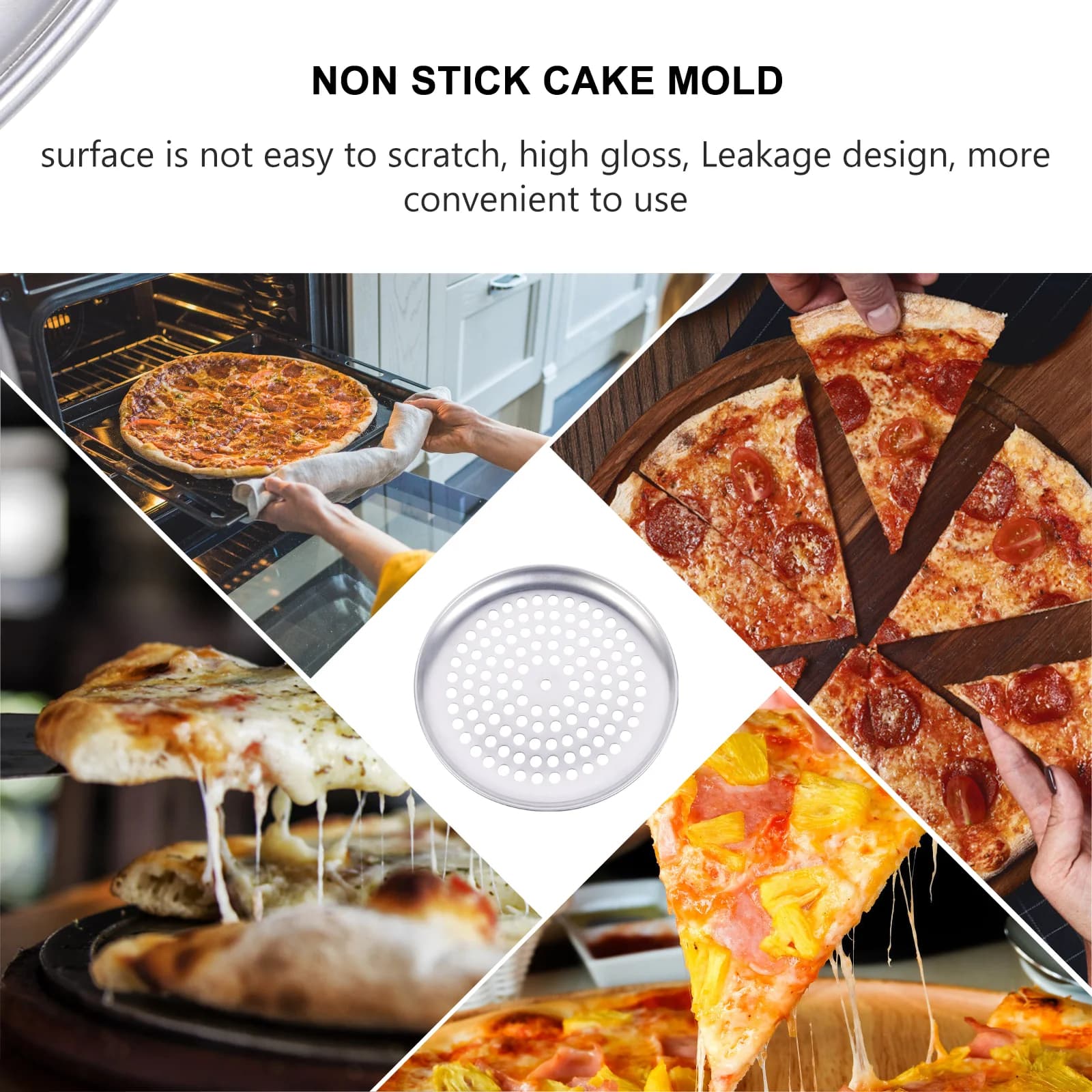 Teglia per Pizza Forata da 8 Pollici, Antiaderente, Superficie Premium Resistente ai Graffi, Strumento per Cottura Rapida