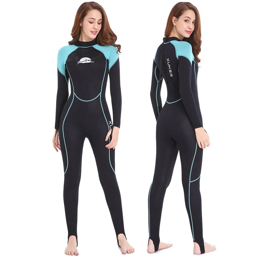 2 mm neoprene women's dive mute Snorkeling Surf Swimming Canoe in cold water Back zipper strap