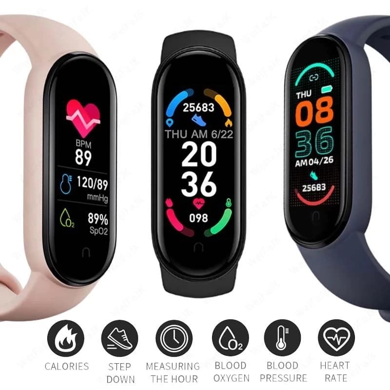 Smart Watch M6 Bracciale sportivo fitness da uomo e da donna Frequenza cardiaca Monitor della pressione arteriosa Orologio digitale per telefoni Android IOS