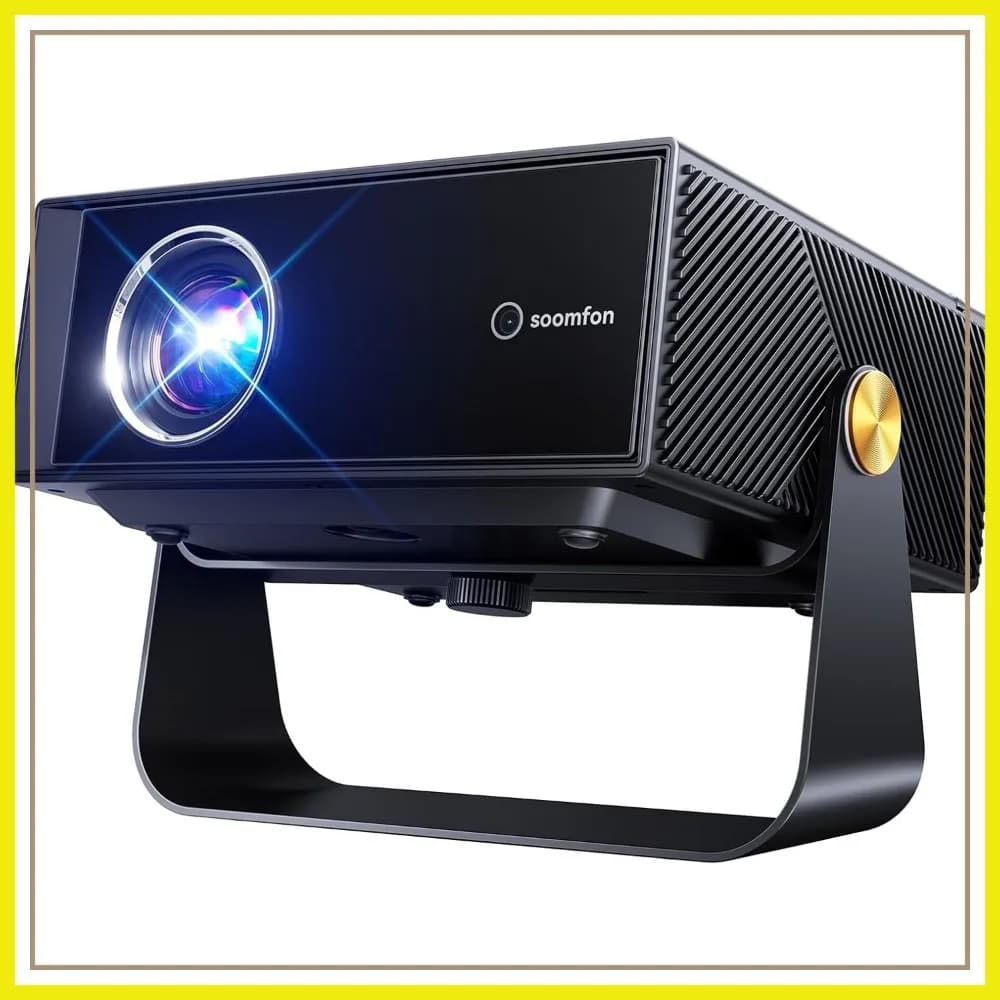 Proiettore Smart 1080P Nativo con WiFi, Bluetooth, Autofocus, Correzione Keystone, Schermo 150" per Proiezioni all'Aperto e Domestiche