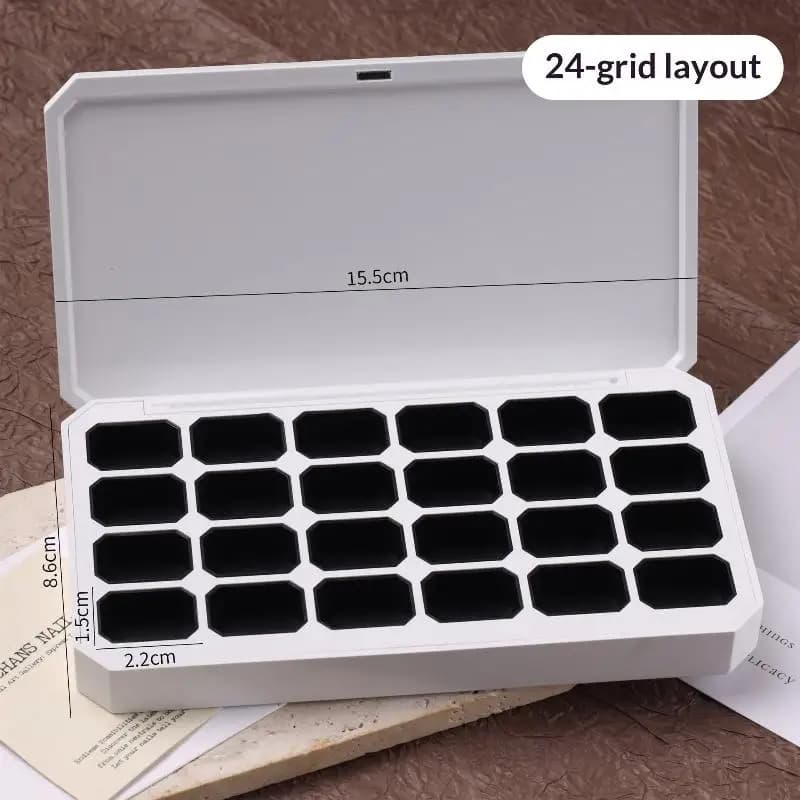 {+} 1Pcs Empty Magnetic Packaging Box 24 Grids For Nail Manicure DIY Fast Painting Gel Solid UV Varnishes Ombre Gel Nail Polish