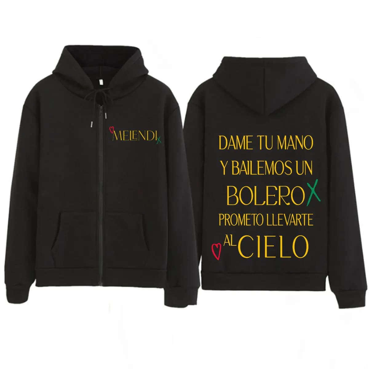 Rapper Melendi Tour Print Merch Zipper Hoodie Men Women Fashion Sweatshirt Long Sleeves Loose Casual Vintage Zip Up Jacket Coats