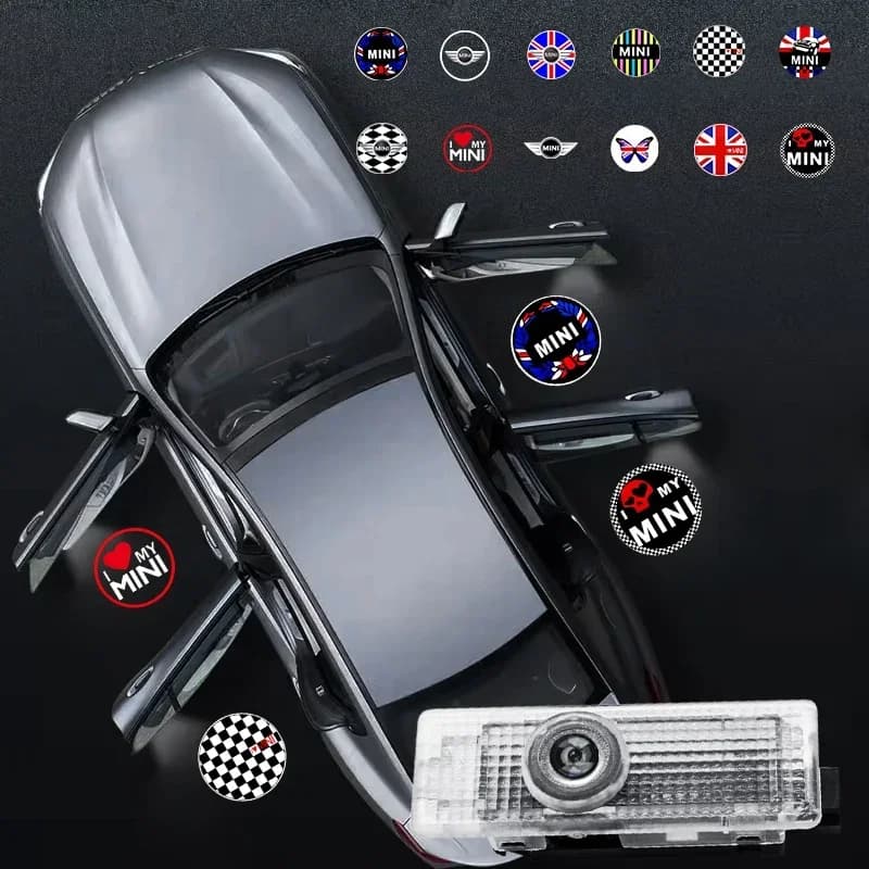 2 Pezzi Luci di Benvenuto a LED per Portiera Auto BMW Mini Cooper Works R52 R55 R56 R57 R50 R53 R60 R61 F54 F55 F56 F60 - Ricambi