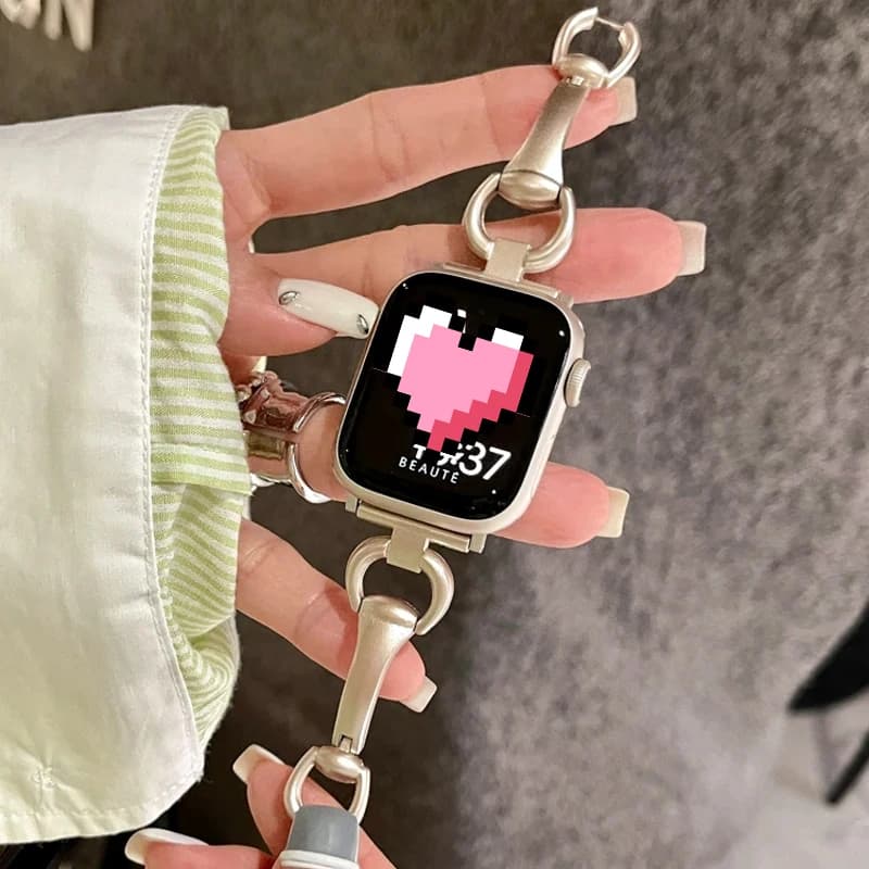 Cinturino in metallo Y2k per cinturino Apple Watch 49mm 41mm 45mm 38mm 42mm 44mm 40mm cinturino da donna sottile per iWatch Ultra 8 7 SE 6 5 4