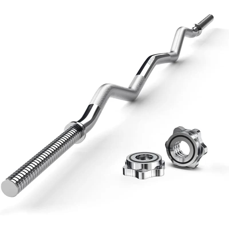 Vendita calda! Barra per sollevamento pesi EZ Curl Bar da 47", per spinte/schede/lunette dell'anca, barra arricciacapelli per piastre pesi da 1" per palestra e casa, con