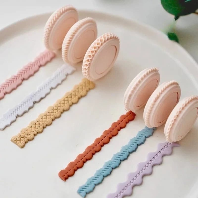Rullo Creativo per Texture in Pizzo, Strumento Riutilizzabile per Modellare l'Argilla Polimerica, Attrezzo per Creazione di Orecchini e Gioielli Fai-da-Te, Decorazione Artistica