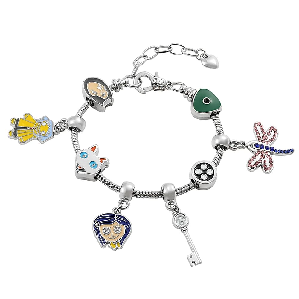 Coraline e la porta segreta Braccialetti con ciondoli Donna Halloween Gioielli natalizi Moda Catene a mano gotiche Braccialetti anime per ragazze