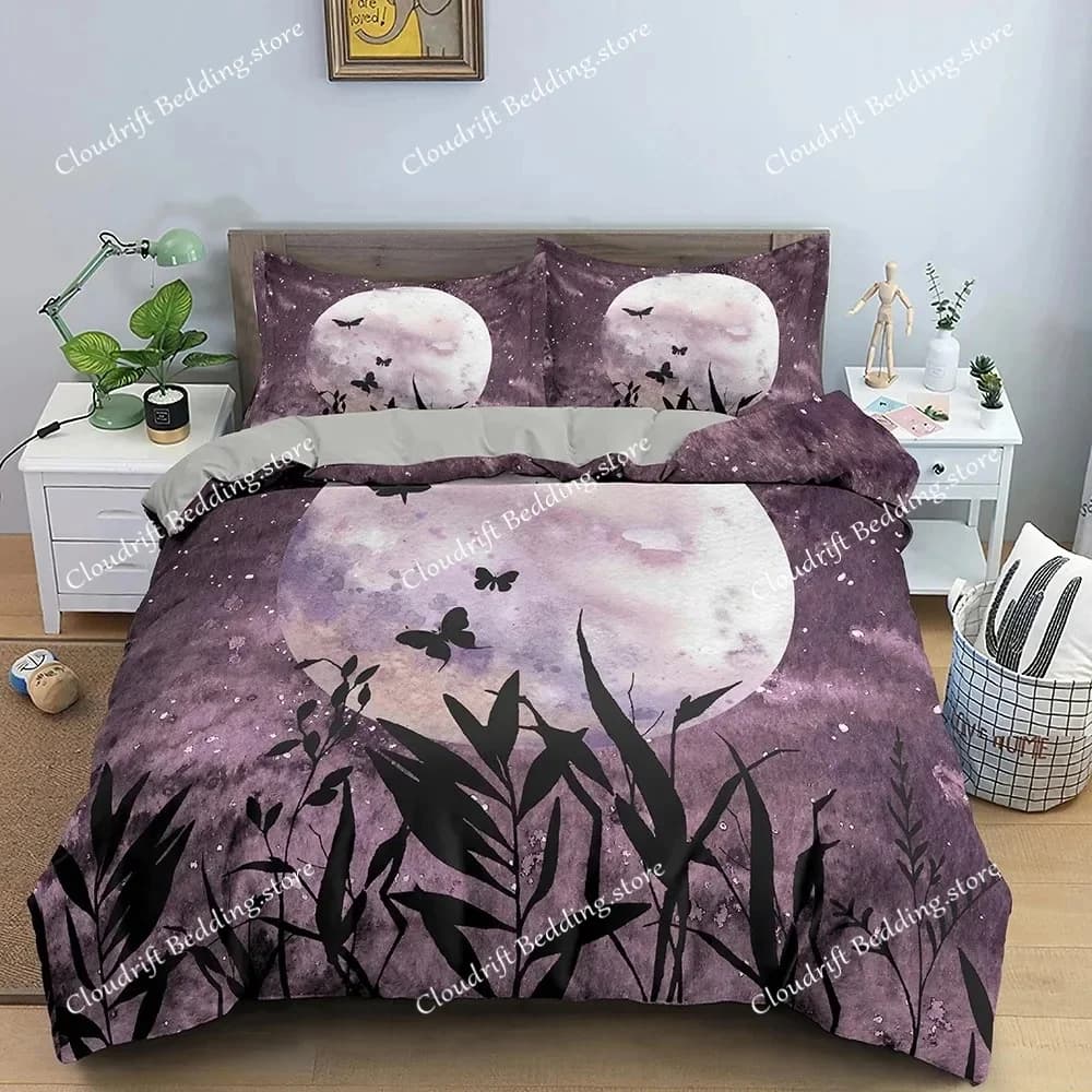 Natural Scenery Moonlight Shadow Bedding Set Boys Girls Twin Queen Size Duvet Cover Pillowcase Bed Kids