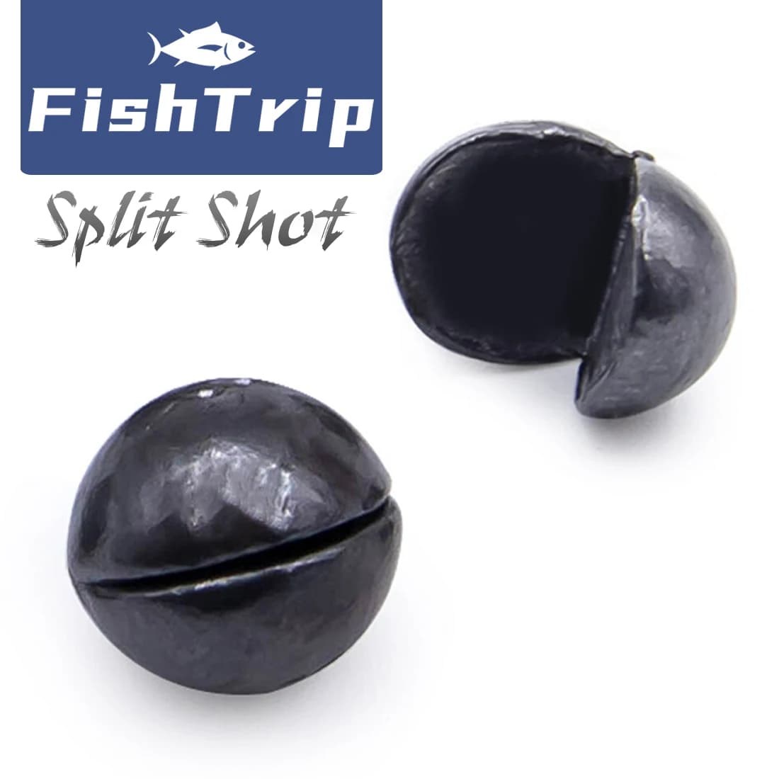 FishTrip Split Shot Pesca Peso Zavorra 50 Pezzi Rotondo Rimovibile Piombo da Pesca Acqua Salata Attrezzatura da Pesca d'Acqua Dolce