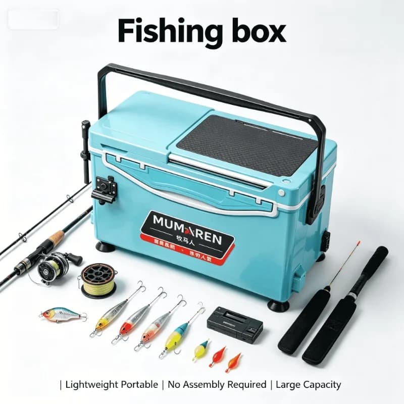 Lightweight Foldable Rod Holders Complete Gear Kit Tackle Box New Multifunctional Fishing Seat Tackle Box Insulated Cooler
