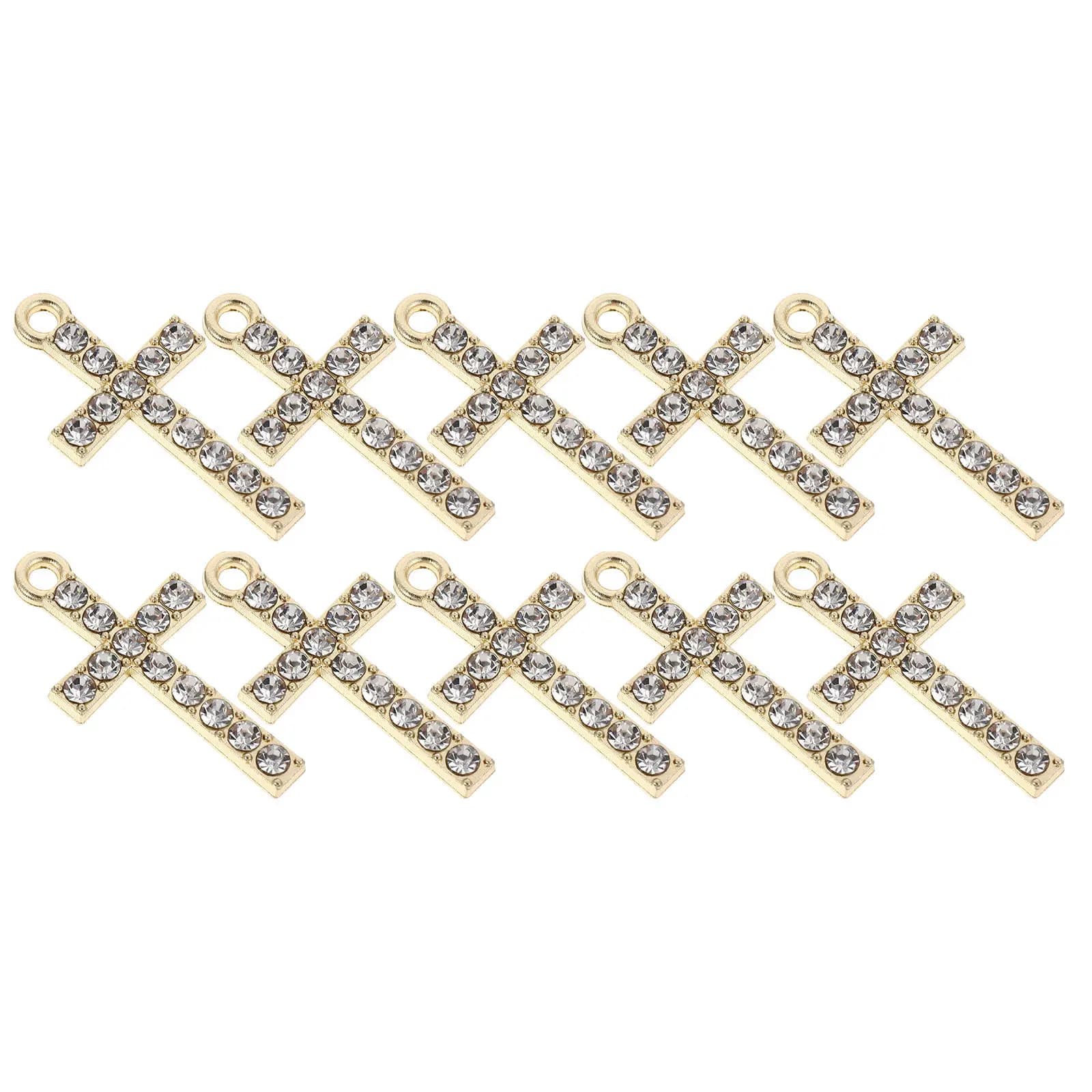 10Pcs Alloy Cross Pendants for DIY Bracelet Necklace Making Premium Smooth Finish No Burrs Religious Decor Creative Wrist Chain