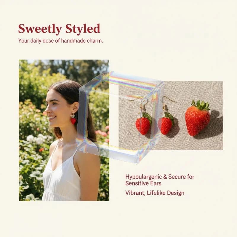 Cute Cartoon 3D Fruit Pendant Earrings Playful Kawaii Accessories for Girls School Wear Birthday Gift