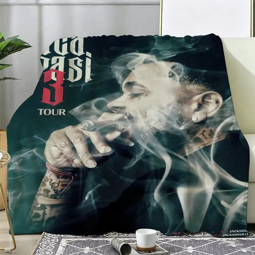 Coperta in Morbido Pile di Flanella Rapper K-Kevin Gates, Plaid Caldo e Accogliente per Divano, Letto e Tutte le Stagioni