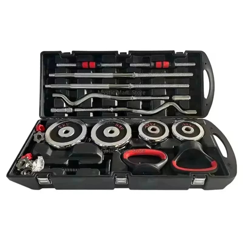 Adjustable Dumbbell High Quality 55kg Chrome Cast Iron Adjustable Dumbbell Set Wholesale Chrome Barbell