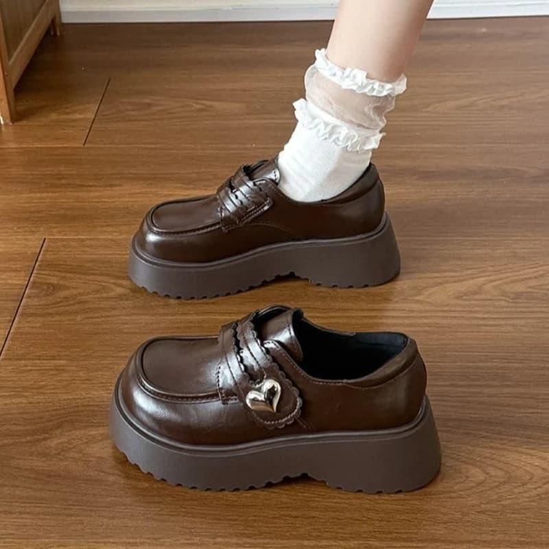 Nuove Scarpe Mary Jane Nere da Donna 2026 con Plateau, Stile Francese, in Pelle PU con Chiusura a Strappo, Aumento Altezza, Casual Primavera