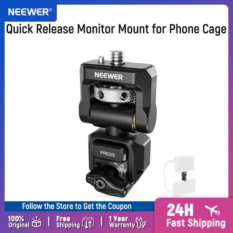 Supporto per Monitor a Sgancio Rapido NEEWER per Gabbia per Telefono, Stabilizzatore per Video Rig, Accessori per Fotografia Mobile, per iPhone