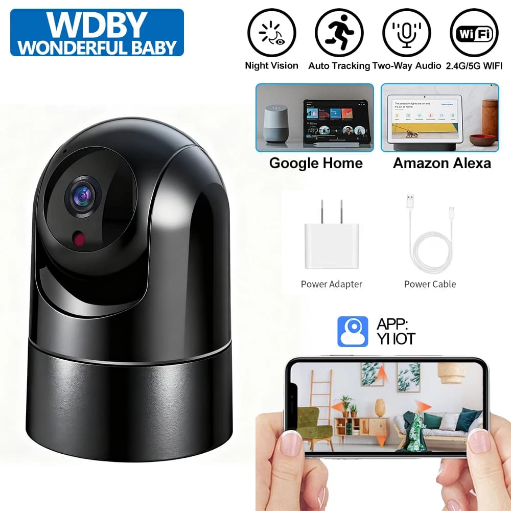 Telecamera IP PTZ 4MP 5G WiFi per Monitoraggio Bambini con Tracciamento Automatico, Audio Bidirezionale 1080P, Compatibile con Alexa