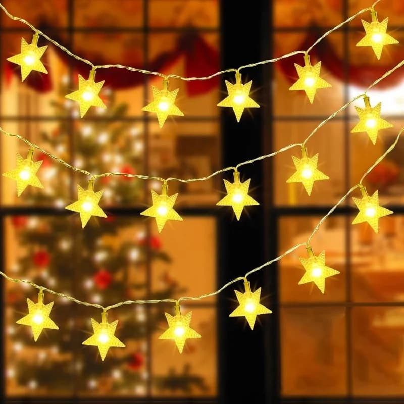 Novità Fata Ghirlanda Luci della stringa 80 LED Capodanno Matrimonio Casa Decorazione per interni Stelle dei desideri Luce della stringa della tenda