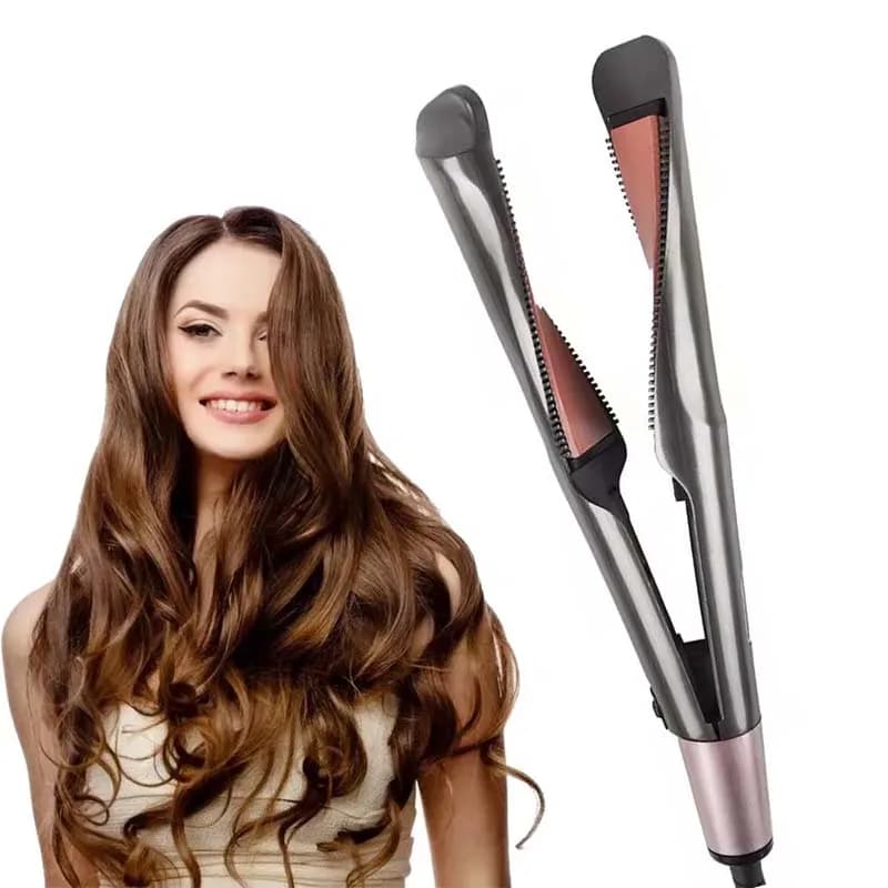 Piastra per Capelli 2-in-1 Elettrica con Tecnologia LCD in Ceramica, Controllo Tramite App, per Uso in Camper, Hotel e Auto