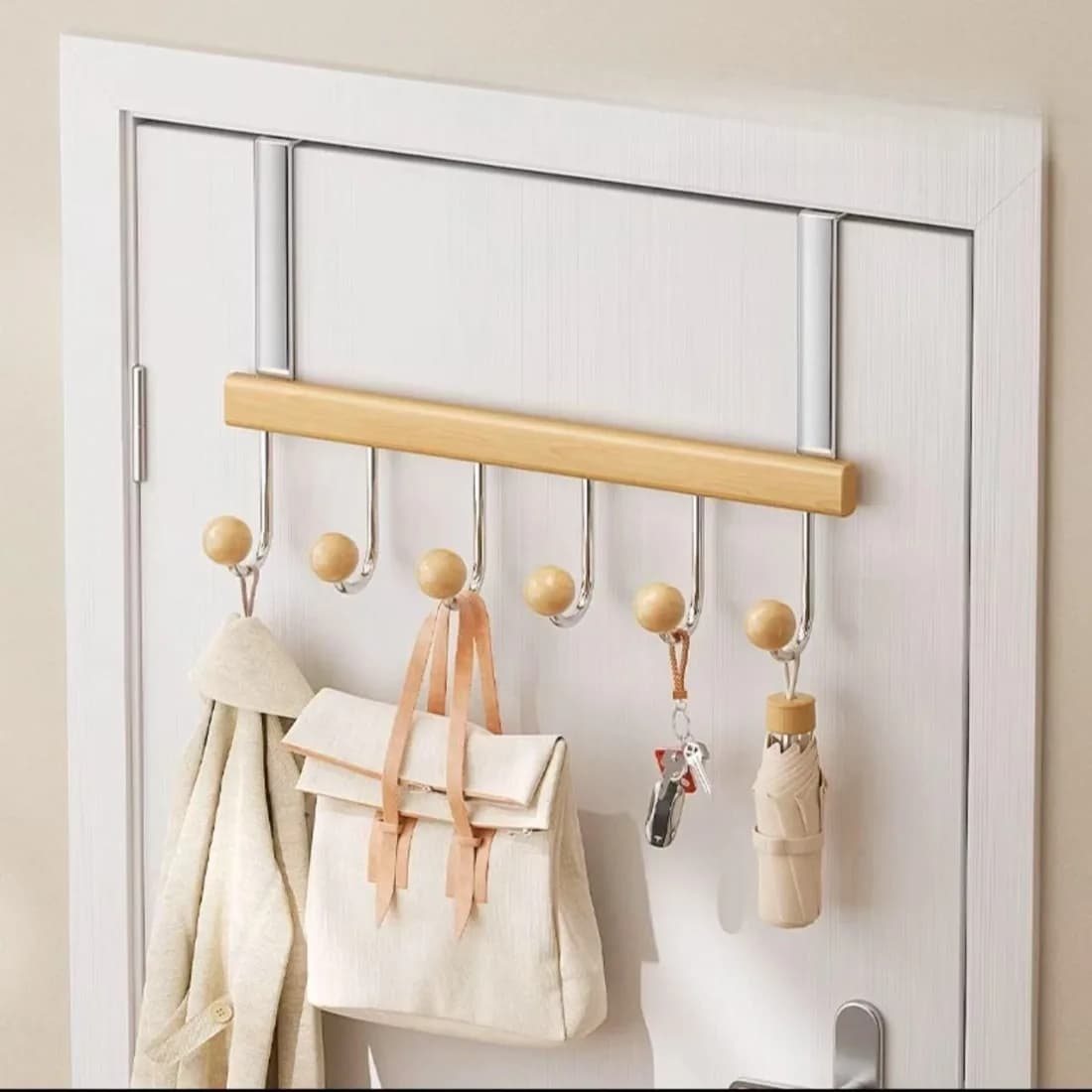 Door Hanger No Drilling Multifunctional Clothes Hat Bag Key Towel Storage Hanging Hooks Home Bathroom Bedroom Organizer