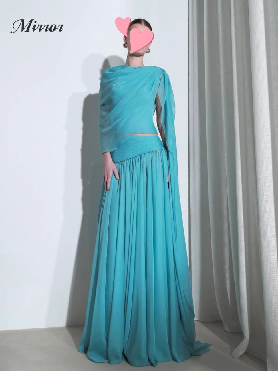 Abito Elegante a Specchio in Chiffon Blu Vintage, Nuovo Stile Estivo Personalizzabile per Occasioni Formali, Abito da Ballo, Vestito da Sera per Feste